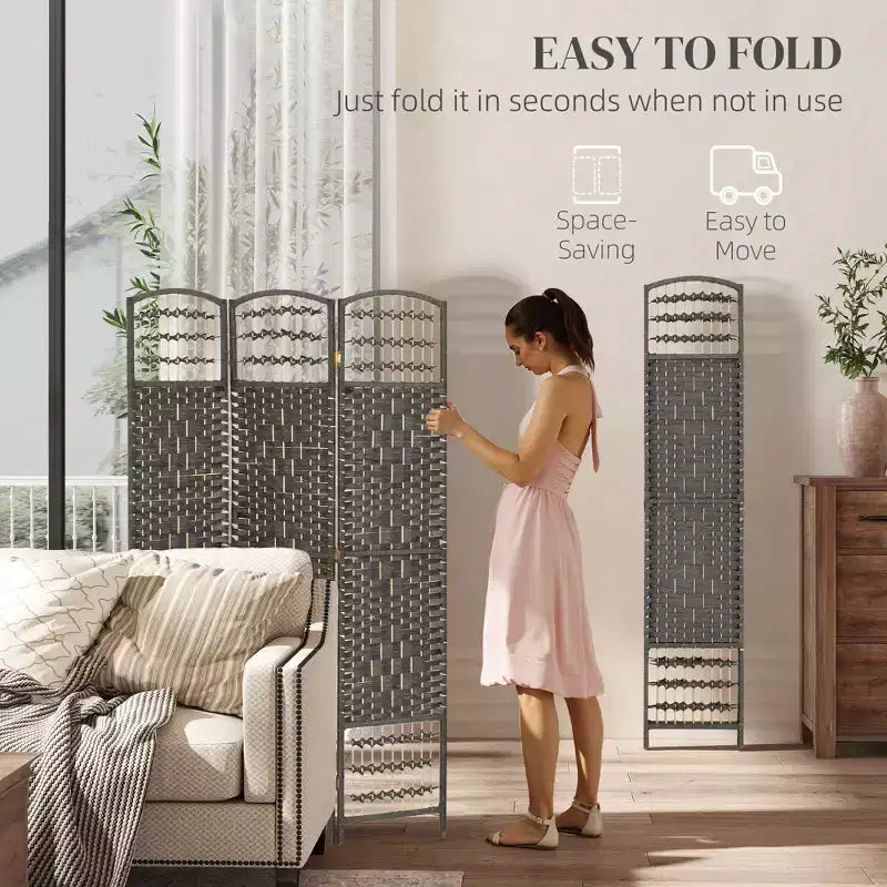 Paravent pliable à 3 panneaux, écran d'intimité portable, séparateur de pièce en fibre ondulée pour bureau à domicile