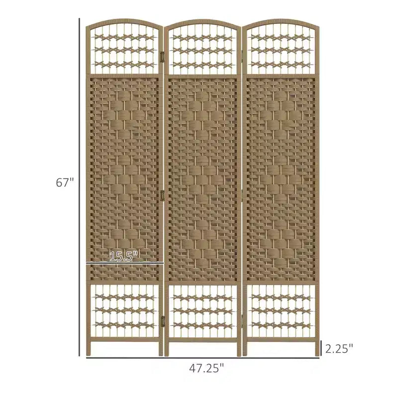 Paravent pliable à 3 panneaux, écran d'intimité portable, séparateur de pièce en fibre ondulée pour bureau à domicile