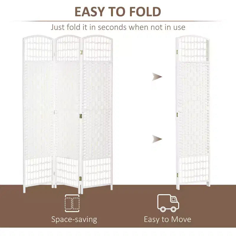 Paravent pliable à 3 panneaux, écran d'intimité portable, séparateur de pièce en fibre ondulée pour bureau à domicile