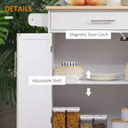 Kitchen Island Cart Rolling Trolley Cart with Drawer, Storage Cabinet & Towel Rack