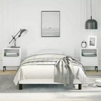 Bed Frame With Headboard White Faux leather, Plywood, Engineered wood