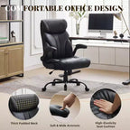 Ergonomic Office Chair for Home Office, High Back Executive Desk Chair, Retractable Footrest & Wide Seat  Heavy-Duty Swivel Computer Chair