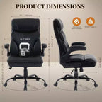 Ergonomic Office Chair for Home Office, High Back Executive Desk Chair, Retractable Footrest & Wide Seat  Heavy-Duty Swivel Computer Chair