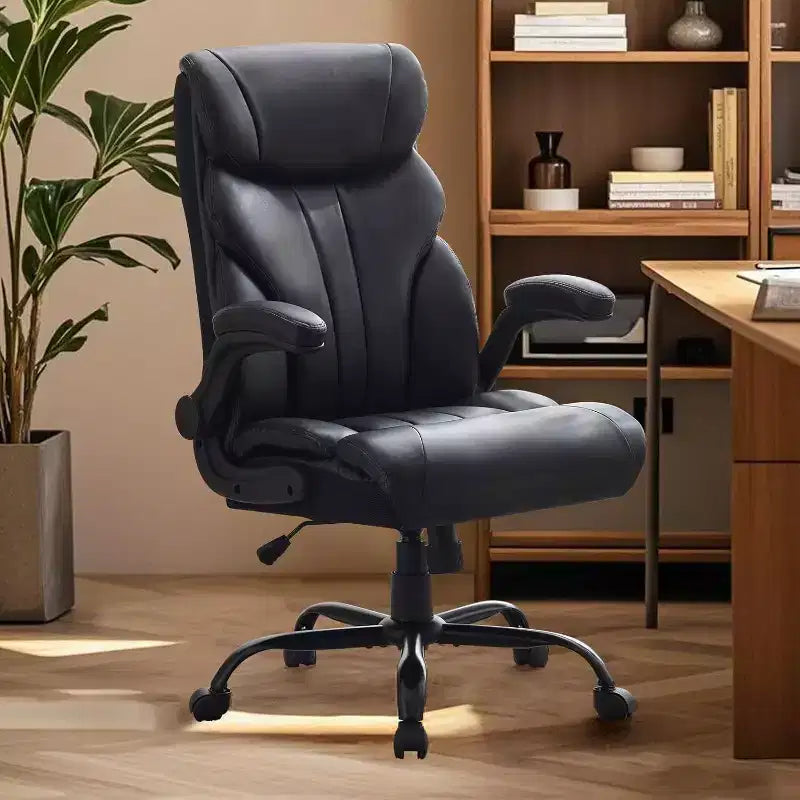 Ergonomic Office Chair for Home Office, High Back Executive Desk Chair, Retractable Footrest & Wide Seat  Heavy-Duty Swivel Computer Chair