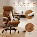 Ergonomic Office Chair for Home Office, High Back Executive Desk Chair, Retractable Footrest & Wide Seat  Heavy-Duty Swivel Computer Chair