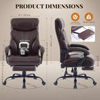 Ergonomic Office Chair for Home Office, High Back Executive Desk Chair, Retractable Footrest & Wide Seat  Heavy-Duty Swivel Computer Chair