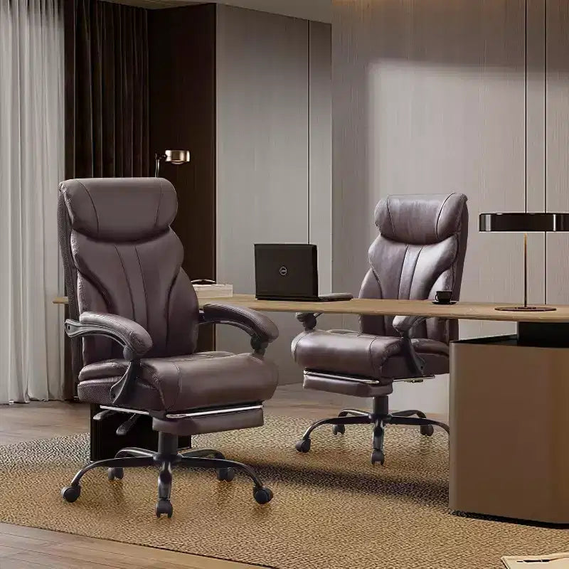 Ergonomic Office Chair for Home Office, High Back Executive Desk Chair, Retractable Footrest & Wide Seat  Heavy-Duty Swivel Computer Chair