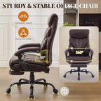 Ergonomic Office Chair for Home Office, High Back Executive Desk Chair, Retractable Footrest & Wide Seat  Heavy-Duty Swivel Computer Chair