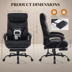 Ergonomic Office Chair for Home Office, High Back Executive Desk Chair, Retractable Footrest & Wide Seat  Heavy-Duty Swivel Computer Chair