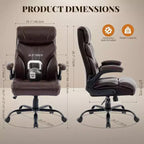 Ergonomic Office Chair for Home Office, High Back Executive Desk Chair, Retractable Footrest & Wide Seat  Heavy-Duty Swivel Computer Chair
