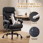 Ergonomic Office Chair for Home Office, High Back Executive Desk Chair, Retractable Footrest & Wide Seat  Heavy-Duty Swivel Computer Chair