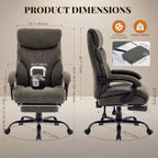 Ergonomic Office Chair for Home Office, High Back Executive Desk Chair, Retractable Footrest & Wide Seat  Heavy-Duty Swivel Computer Chair