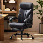 Ergonomic Office Chair for Home Office, High Back Executive Desk Chair, Retractable Footrest & Wide Seat  Heavy-Duty Swivel Computer Chair