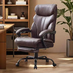 Ergonomic Office Chair for Home Office, High Back Executive Desk Chair, Retractable Footrest & Wide Seat  Heavy-Duty Swivel Computer Chair