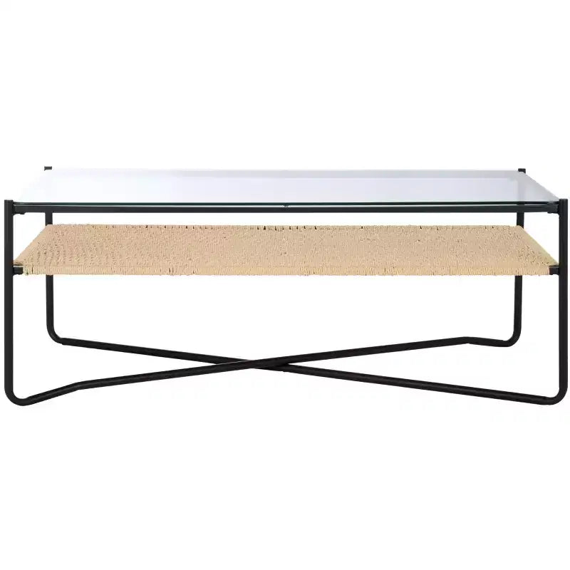 Omaka 1 Shelf Coffee Table - COF2308A - Natural/Black - Safavieh
