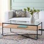 Table basse Omaka 1 étagère - COF2308A - Naturel/Noir - Safavieh