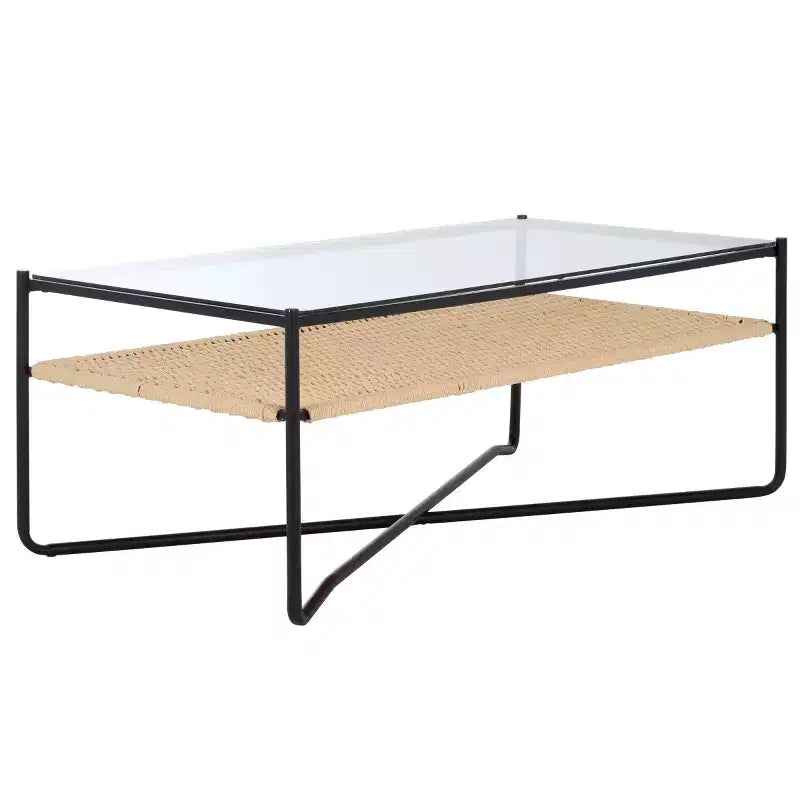 Table basse Omaka 1 étagère - COF2308A - Naturel/Noir - Safavieh