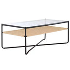 Table basse Omaka 1 étagère - COF2308A - Naturel/Noir - Safavieh