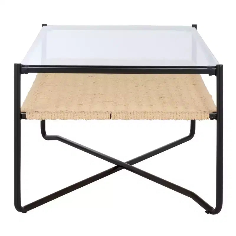 Table basse Omaka 1 étagère - COF2308A - Naturel/Noir - Safavieh