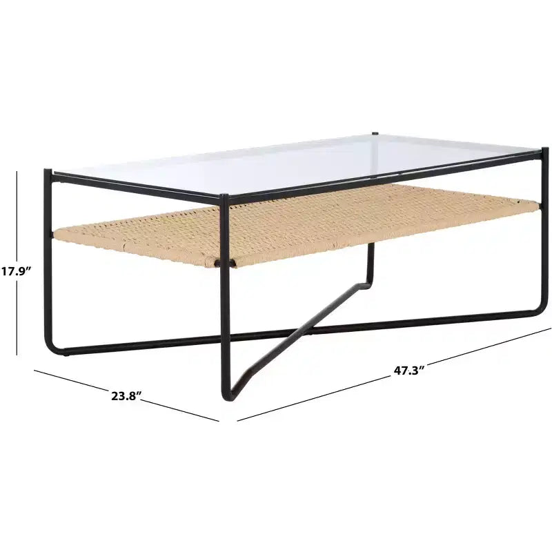 Table basse Omaka 1 étagère - COF2308A - Naturel/Noir - Safavieh