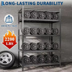 COZONY Étagère de Rangement en Métal à 5 Niveaux, Capacité de 907 kg, Étagère Réglable pour Garage Cuisine Salle de Bain Entrepôt