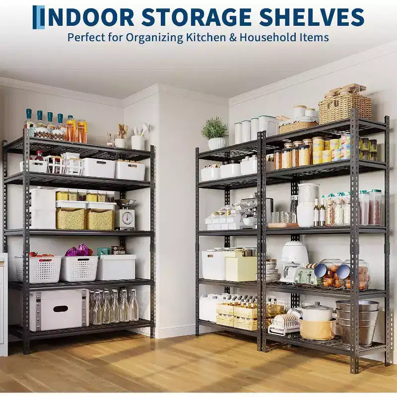 COZONY Étagère de Rangement en Métal à 5 Niveaux, Capacité de 907 kg, Étagère Réglable pour Garage Cuisine Salle de Bain Entrepôt