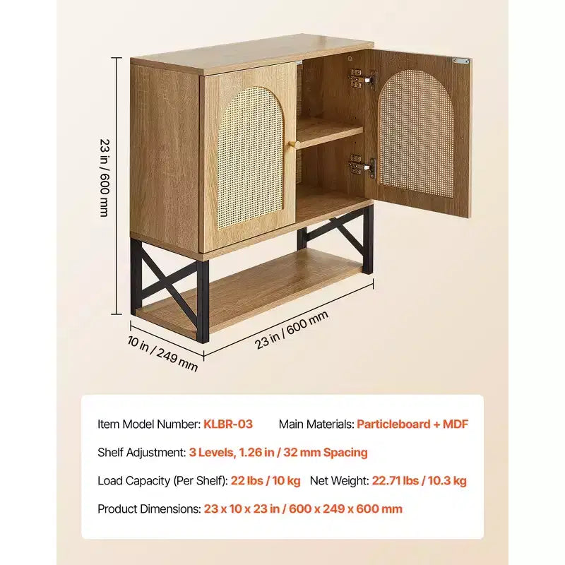 VEVOR Bathroom Wall Cabinet, with 2 Doors and Adjustable Shelf,Over the Toilet Storage Medicine Cabinet Wall Mounted,with Shelves&Open Partition,Brown