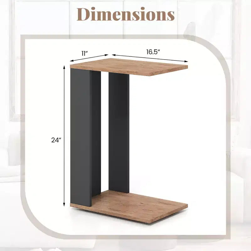 Costway Lot de 2 tables d'appoint en C à 2 niveaux avec roulettes universelles et étagère pour petits espaces