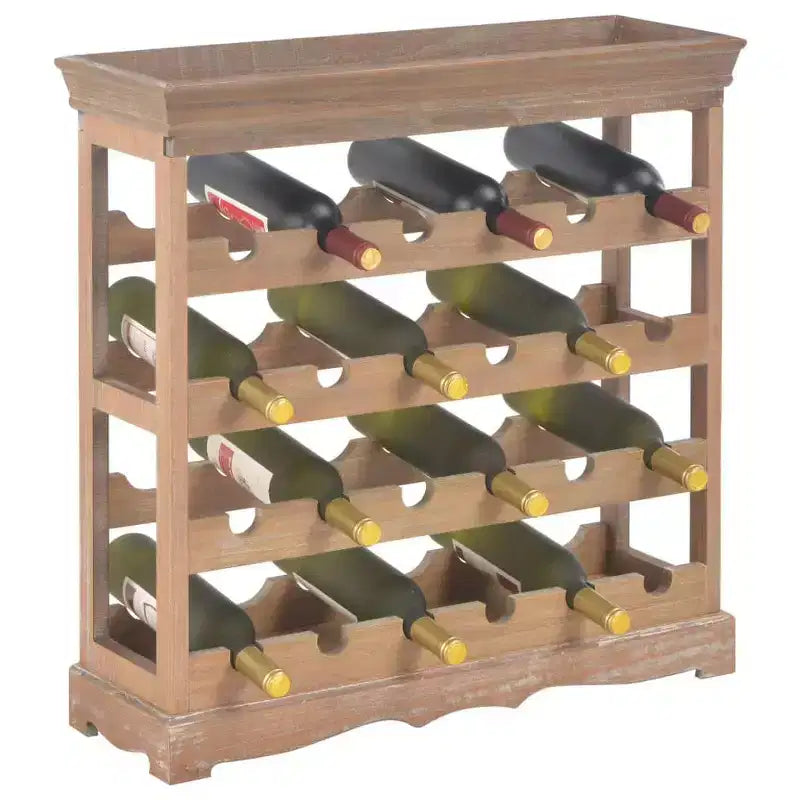 vidaXL Wine Rack Wine Bottle Holder with Top Tray Floor Wine Cabinet Organizer, Engineered Wood