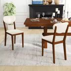Lot de 4 chaises de salle à manger Costway en fausse fourrure avec pieds en bois d'hévéa, assise et dossier rembourrés