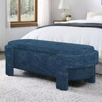 Linen Upholstered Storage Bench with Large Hidden Compartment, Comfortable Foam Cushion Seat for Bedroom, Living Room