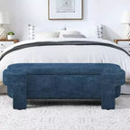 Linen Upholstered Storage Bench with Large Hidden Compartment, Comfortable Foam Cushion Seat for Bedroom, Living Room
