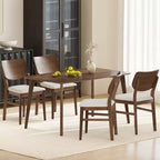 Costway Dining Chairs Set of 2 w/ Rubber Wood Frame Padded Seat Curved Back Living Room
