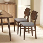 Costway Dining Chairs Set of 2 w/ Rubber Wood Frame Padded Seat Curved Back Living Room