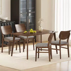 Costway Dining Chairs Set of 2 w/ Rubber Wood Frame Padded Seat Curved Back Living Room