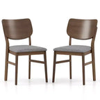 Costway Dining Chairs Set of 2 w/ Rubber Wood Frame Padded Seat Curved Back Living Room