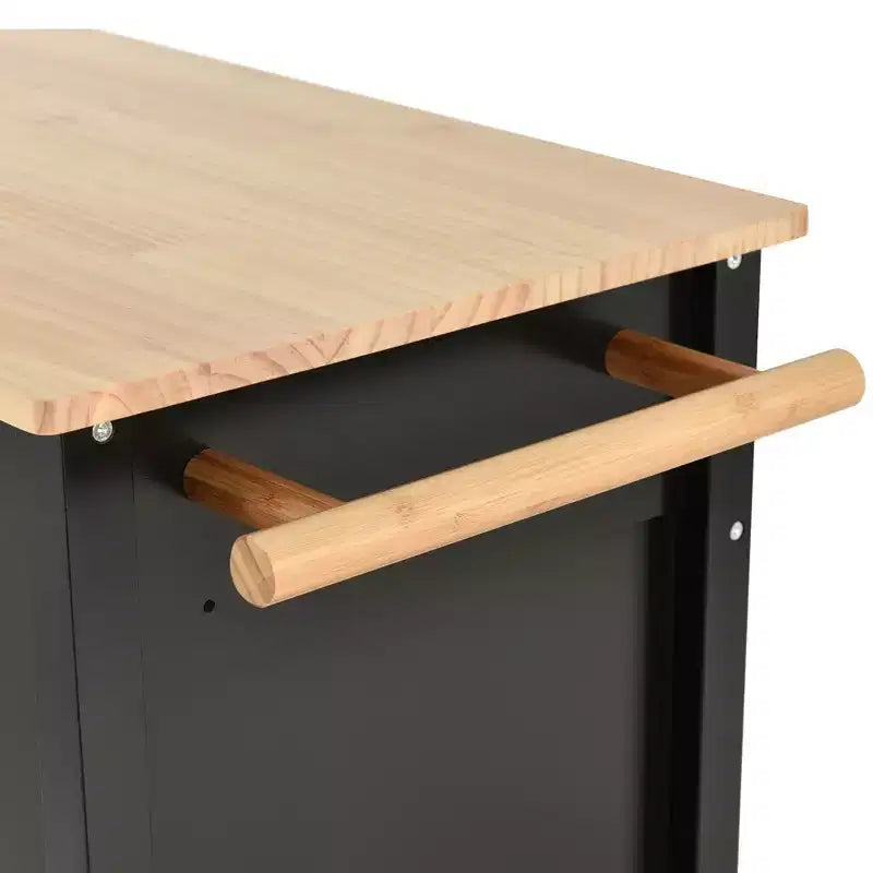 Dessert de cuisine roulant sur roulettes avec plateau en bois massif et roulettes verrouillables, 137,9 cm de large, meuble à 4 portes et deux tiroirs, porte-épices