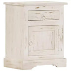 vidaXL Table de chevet blanc 40x30x50 cm Bois de manguier massif