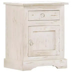 vidaXL Table de chevet blanc 40x30x50 cm Bois de manguier massif