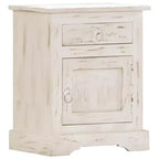 vidaXL Table de chevet blanc 40x30x50 cm Bois de manguier massif