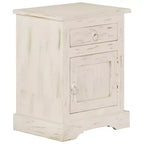 vidaXL Table de chevet blanc 40x30x50 cm Bois de manguier massif