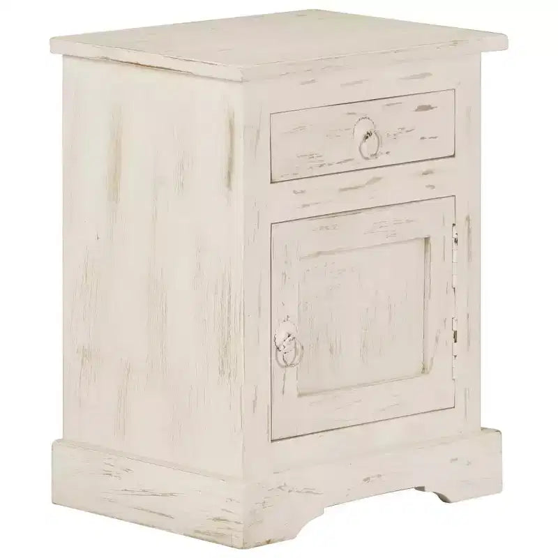 vidaXL Table de chevet blanc 40x30x50 cm Bois de manguier massif