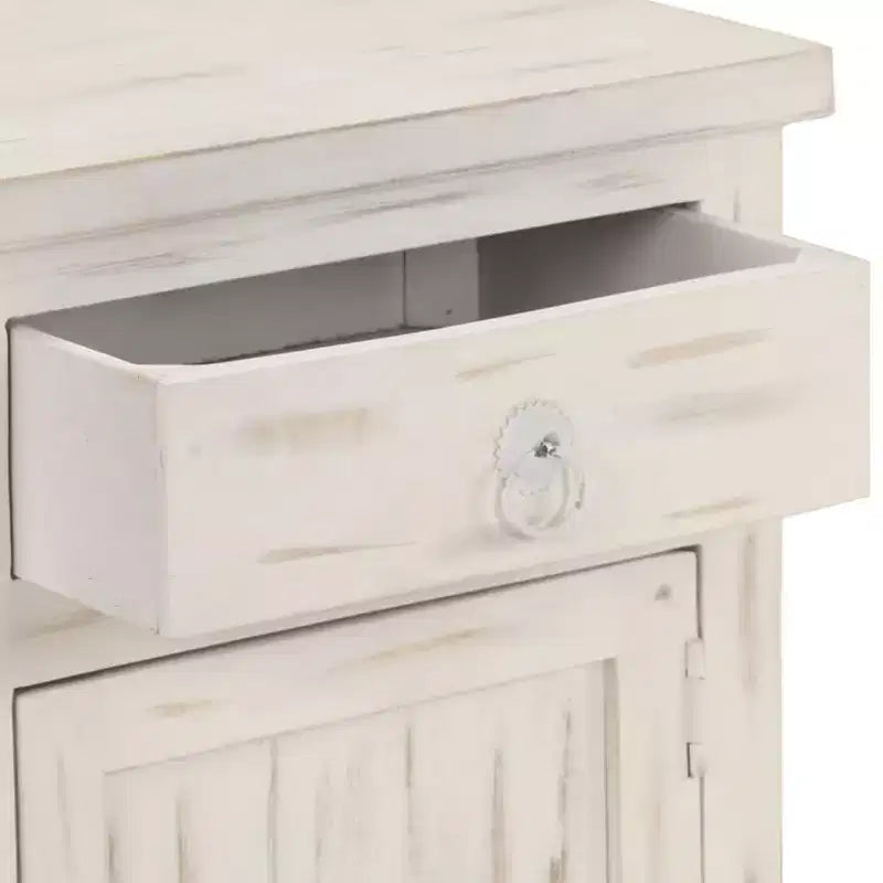 vidaXL Table de chevet blanc 40x30x50 cm Bois de manguier massif