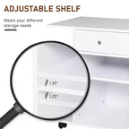 Mobile Printer Stand, Rolling File Cabinet Cart with Wheels, Adjustable Shelf, Drawer and CPU Stand