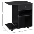 Mobile Printer Stand, Rolling File Cabinet Cart with Wheels, Adjustable Shelf, Drawer and CPU Stand