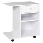 Mobile Printer Stand, Rolling File Cabinet Cart with Wheels, Adjustable Shelf, Drawer and CPU Stand