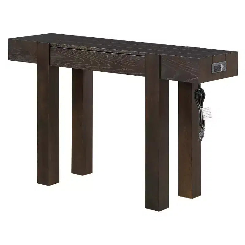 47 Console Table with Storage Drawers, Wood Veneer Behind the Couch Table, Narrow Entryway Table for Living Room or Home Office-Panipeachy