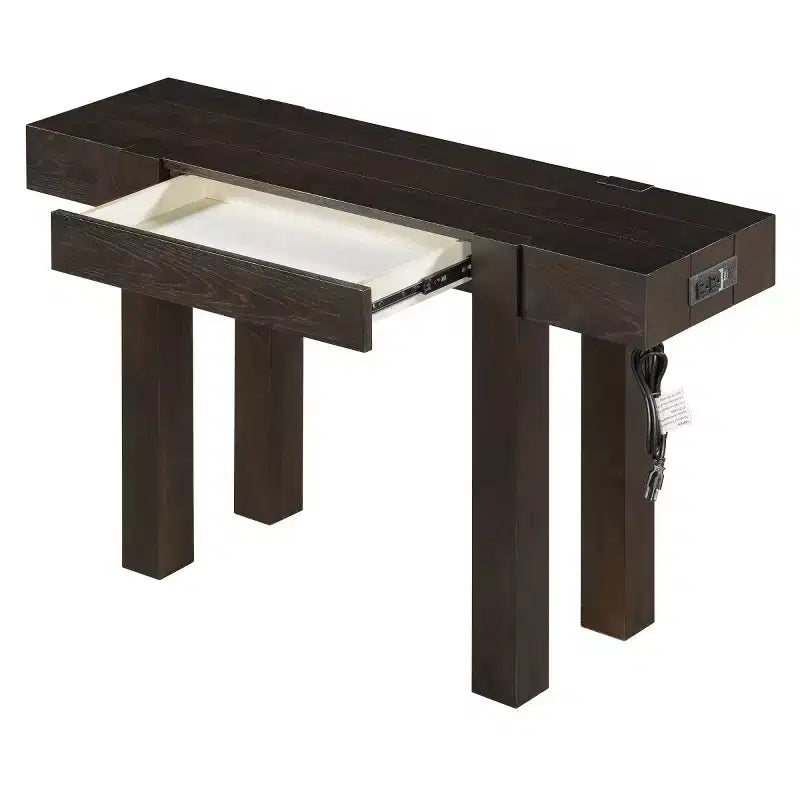 47 Console Table with Storage Drawers, Wood Veneer Behind the Couch Table, Narrow Entryway Table for Living Room or Home Office-Panipeachy