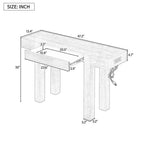 47 Console Table with Storage Drawers, Wood Veneer Behind the Couch Table, Narrow Entryway Table for Living Room or Home Office-Panipeachy