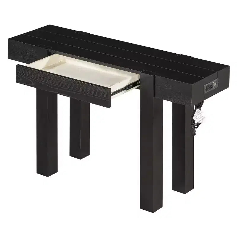 47 Console Table with Storage Drawers, Wood Veneer Behind the Couch Table, Narrow Entryway Table for Living Room or Home Office-Panipeachy